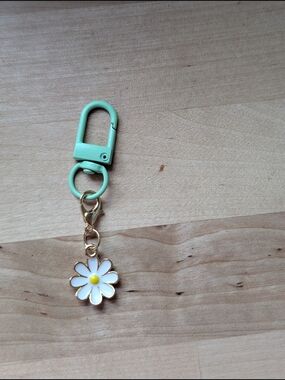 Mint Green Daisy Keychain Key & Card Holder Accessory